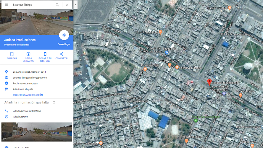 01 Si buscas “Stranger Things” en la app de Google Maps, te saldrá una calle de Lima