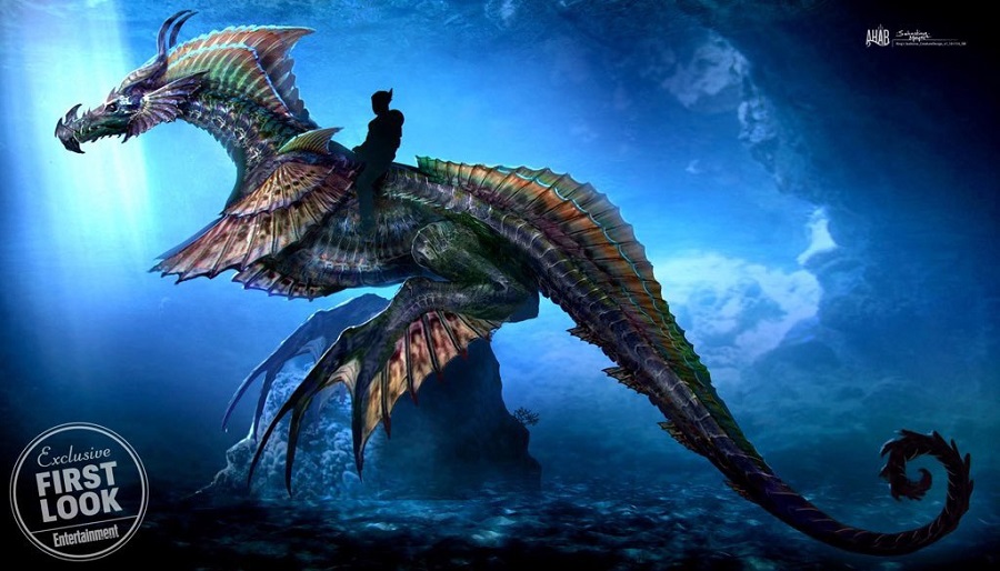 02 Aquaman montara un enorme dragon marino en vez de un caballito de mar