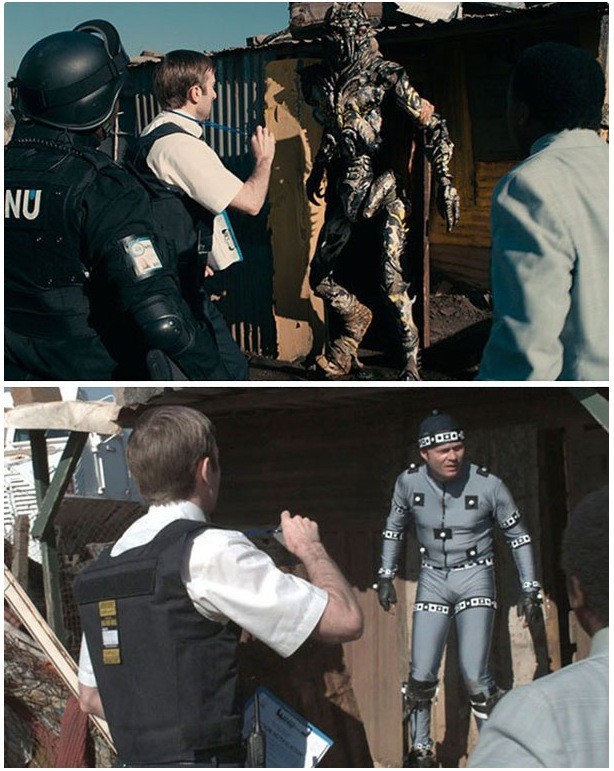 24 personajes en escena antes y después de los efectos especiales